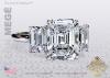 Three Stone Asscher Cut Engagement Ring by Leon Megé R6281 Three Stone Asscher Cut Engagement Ring by Leon Megé R6281